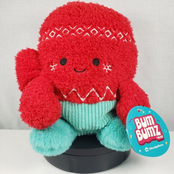 BUM BUMZ by Russ Jazwares Misty The Red Mitten 7.5" SkiLodgeBumz New - Picture 2 of 16